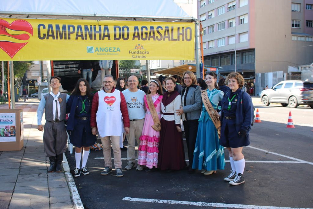 Ponto de coleta durante a abertura da Campanha do Agasalho 2025 em Caxias do Sul - Foto Maiara Bachi