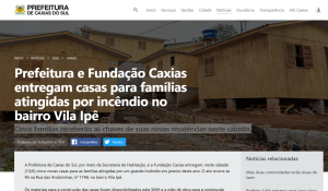 Prefeitura e Fundação Caxias entregam casas para famílias atingidas por incêndio no bairro Vila Ipê