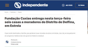 Notícia sobre entrega de moradias em Estrela